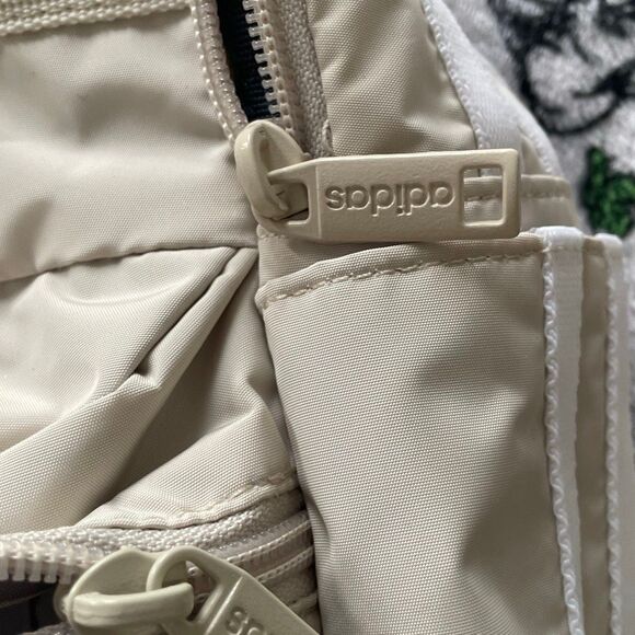 Unisex adidas Essentials 2 Alumina Backpack book bag beige & white preowned - Picture 14 of 16